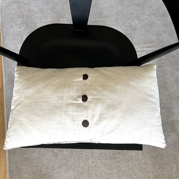 West Elm - Throw Pillow Case Cover - Embroidered Painted Geo Gold/Grey, 12"x21" - Picture 3 of 3